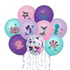 12-inch Mermaid Balloons: Cartoon-Shaped, Purple & Tiffany Blue Pearlescent Latex