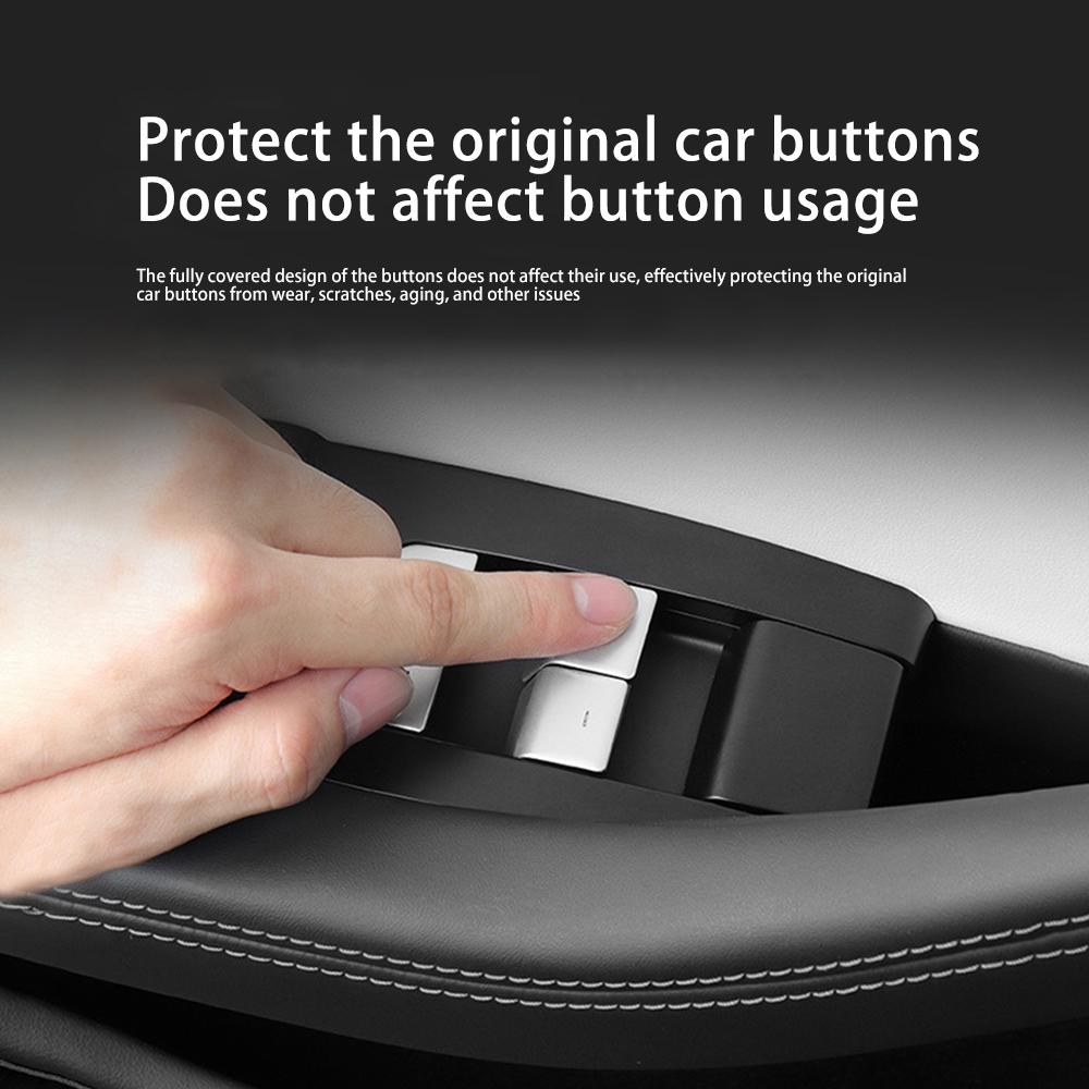 Heenvn 11Pcs Window Lifter Switch Buttons Trim For Tesla Model 3 Highland 2024-2026 LHD ABS Door Open Button Cover Car Interior