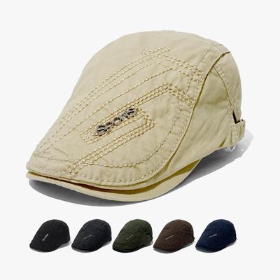 Newspaper Hat Autumn and Winter Beret British Hat Men Embroidered Couple Korean Casual Versatile Front Hat