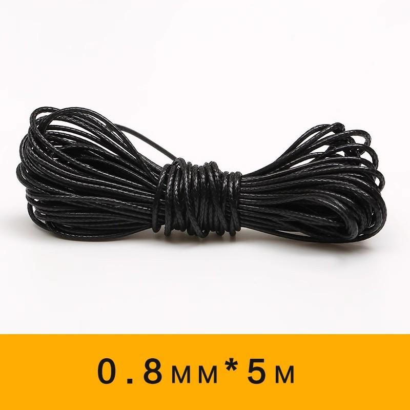 Black Thai oil wax rope round handmade leather dense wax rope woven jewelry pendant tied with flat rope DIY material