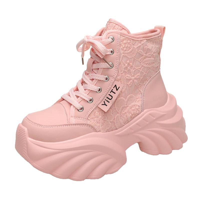 Fashion Autumn Women's Sneakers New Breathable High Platform Shoes Woman Ladies Vulcanize Casual Chunky Sneakers Zapatillas Mujer 8.5CM