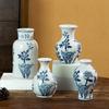Vintage Blue and White Porcelain Ceramic Vase Ornament Desktop Hydroponic Flower Ware,home Living Room Foyer Ceramic Decorations