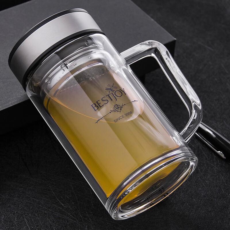 FUGURNG BESTJOY 350ml Double-Layer Glass Tea Infuser Cup