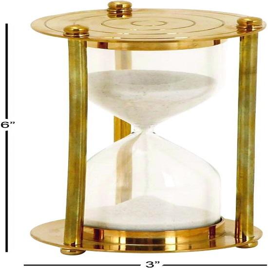 Clepsidră Metal Alamă, 15.24 cm Auriu