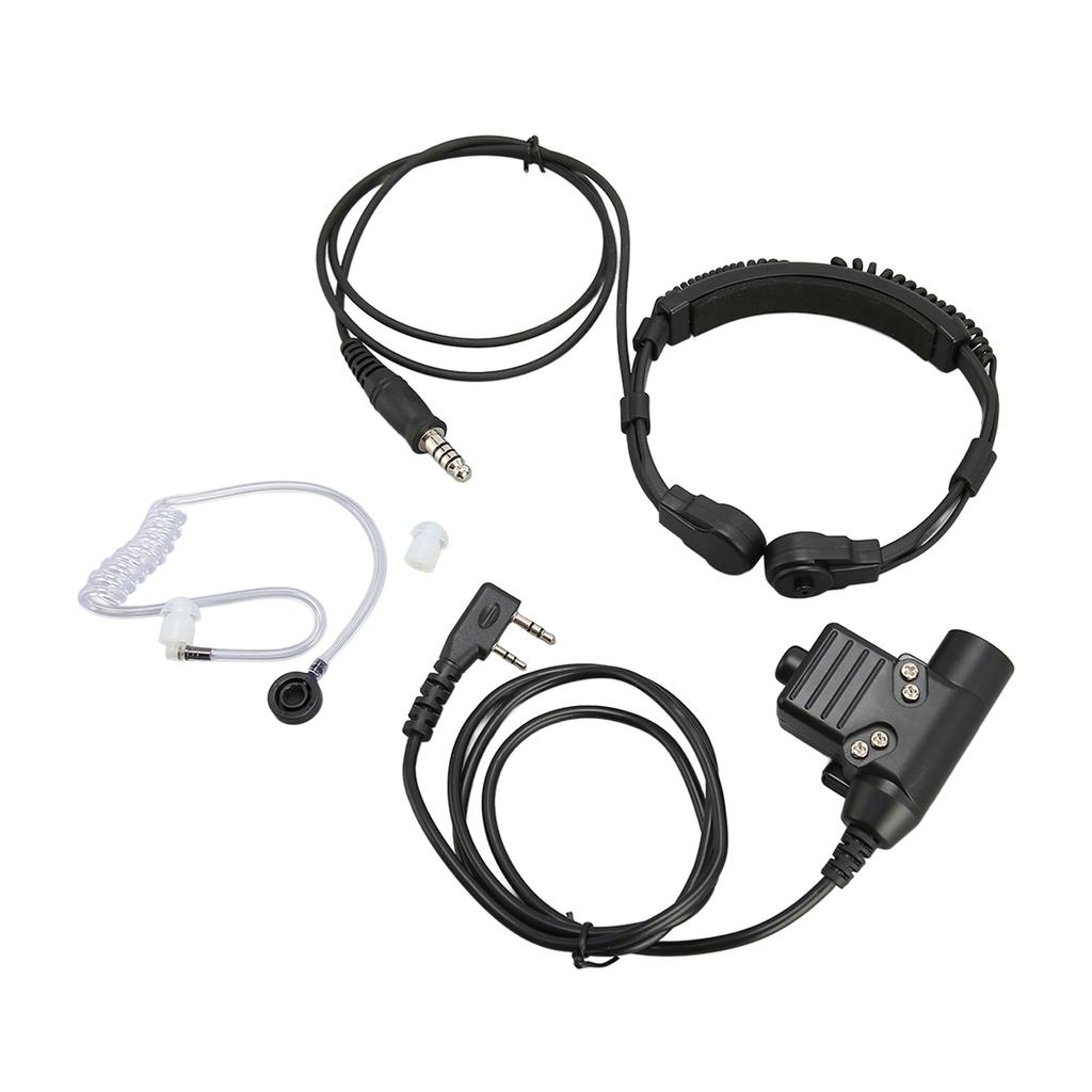 Throat Microphone Headset Telescopic 2 Way Radio Earpiece with U94 PTT for Baofeng UV 5R BF 888S BF