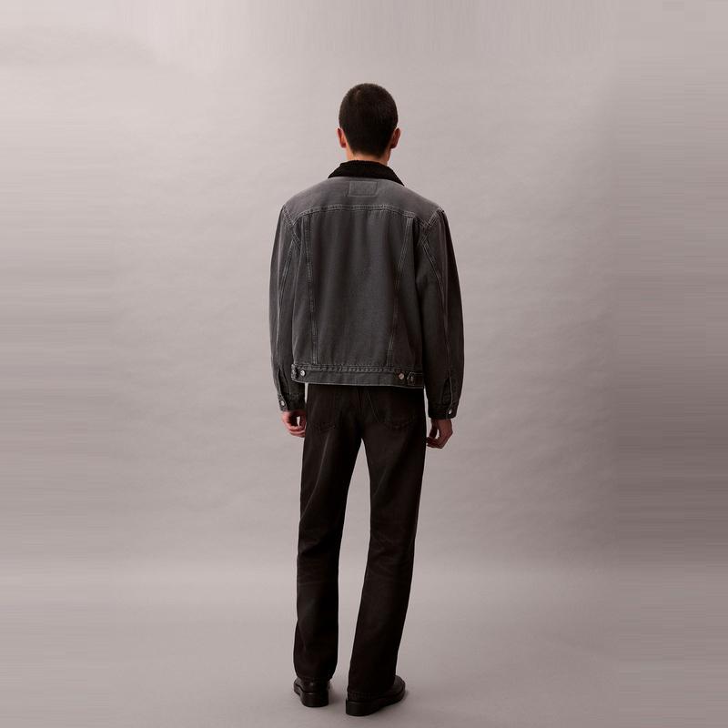 Calvin Klein Αμερικανική Vintage Τζιν Μπουφάν με Κολάρο από Faux Shearling Ανδρικό Μπουφάν 4RD782G