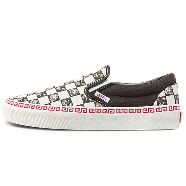 Vans Slip-On Rabbit Year Zodiac Leather Fabric Checkerboard Low-Top Skate Shoes Unisex Sneakers Black White VN0A5JLXBMA