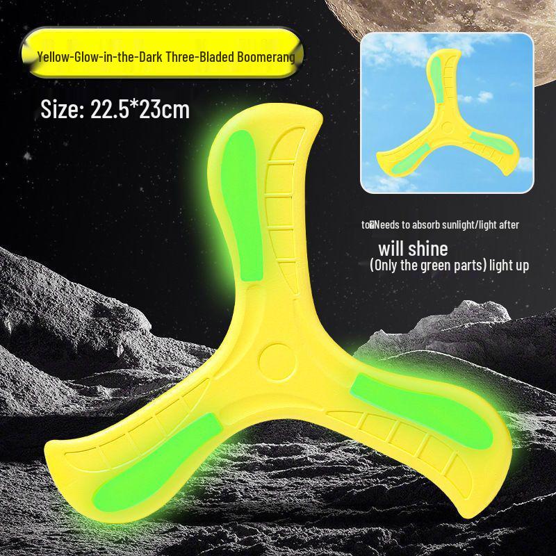 Nostalgic Toys: Glowing Soft Return Boomerang Frisbee for Kids - Luminous Outdoor Fun