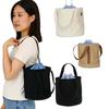 Large Capacity Thermal Insulation Bag Canvas Picnic Box Pouch Drawstring Lunch Handbag  School