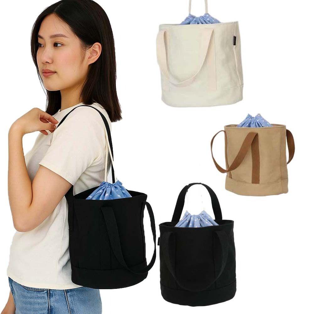 Large Capacity Thermal Insulation Bag Canvas Picnic Box Pouch Drawstring Lunch Handbag  School