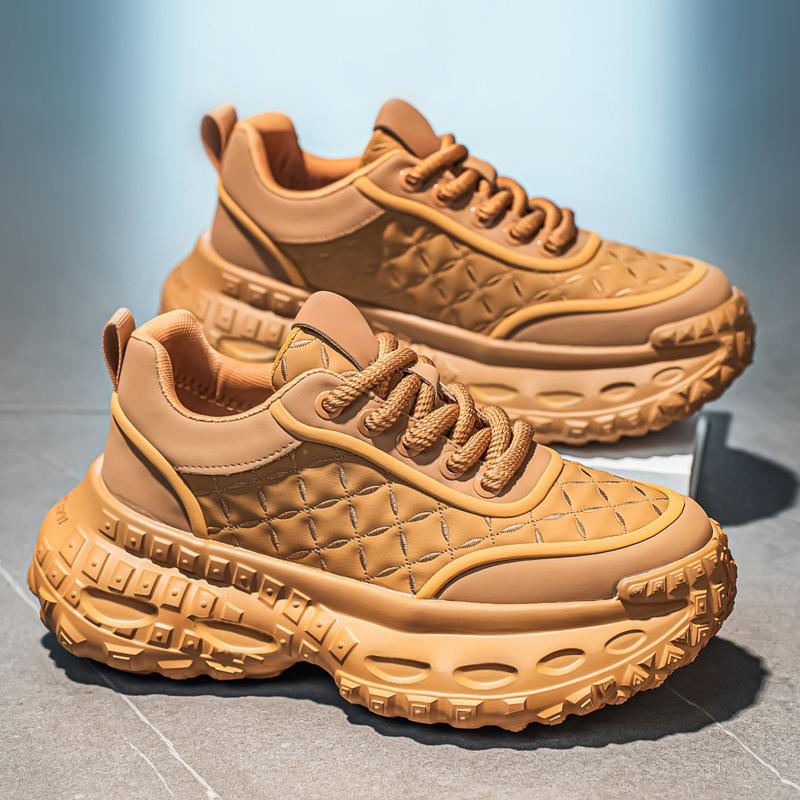 

New autumn outdoor sports and leisure shoes thick-soled heightening lightweight dad shoes 44 standard sneaker size хакі