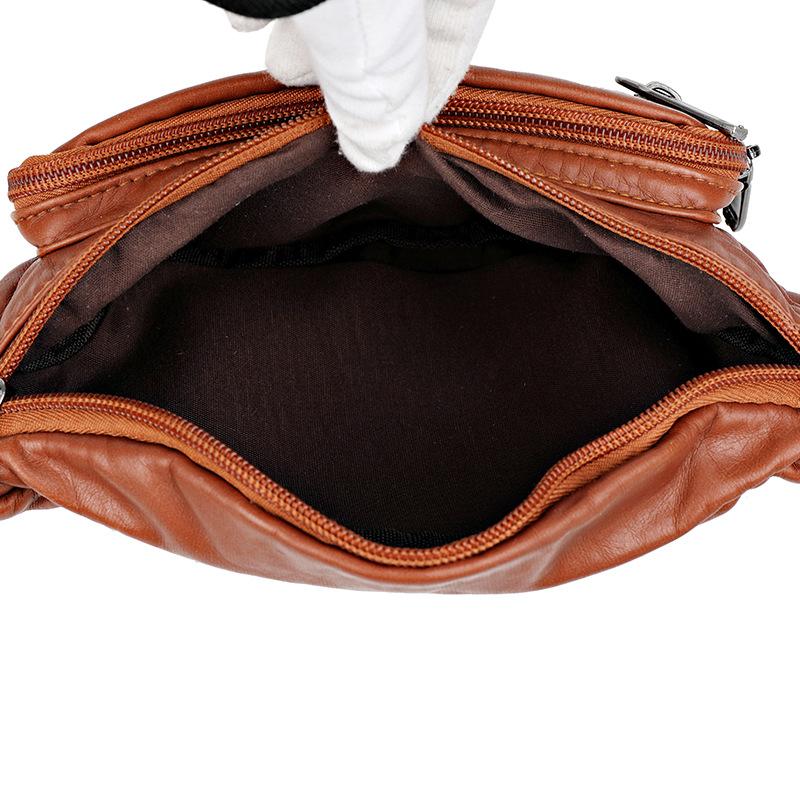 Damen Hüfttasche mit mehreren Reißverschlüssen, großem Fassungsvermögen, modische Nietengeflecht-Damen-Umhängetasche, lässige Muttertasche mit großem Fassungsvermögen