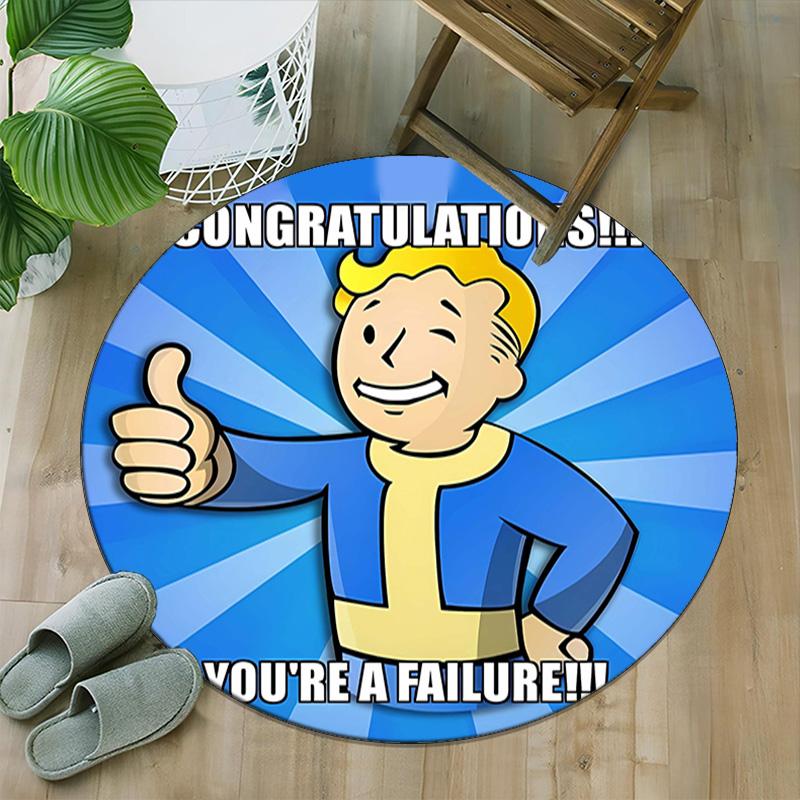 1pc NUKA-BOMBS Fallout1 Print Round Carpet Chair Round Carpet Suitable for Bedroom Living Room Home Decorative Carpet