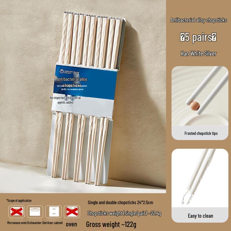 Beautiful Anti-Mold Household Alloy Chopsticks - One Per Family Member
