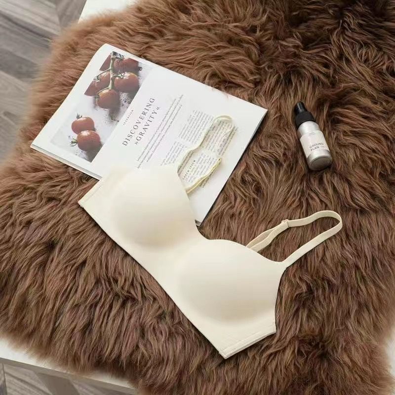 Women's Thin Cup One-Piece Seamless Bra Push Up Lifting Anti-Sagging Wireless Comfortable Breathable Underwear for Small Bust