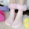 Women Girls Winter Thick Coral Fleece Cartoon Big Mouth Monster Plush Sleep Socks Warm Soft Home Socks