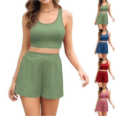 Γυναικείο Καλοκαιρινό Μόδα Casual Αθλητικό Σετ Αμάνικο Τοπ και Σορτς Casual Αθλητικό Σετ Αμάνικο Τοπ και Σορτς