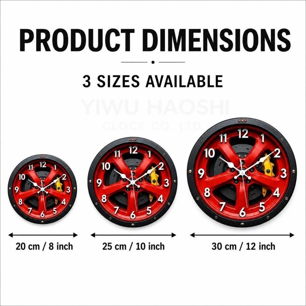 Silent 2D Flat Wall Clock Motorcycle Style Quartz Wall Clock Study Room
