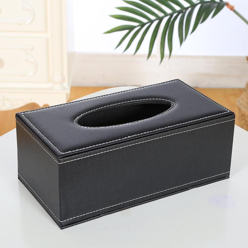 Simple PU Leather Tissue Box for Home, Hotel, or KTV with Custom Logo