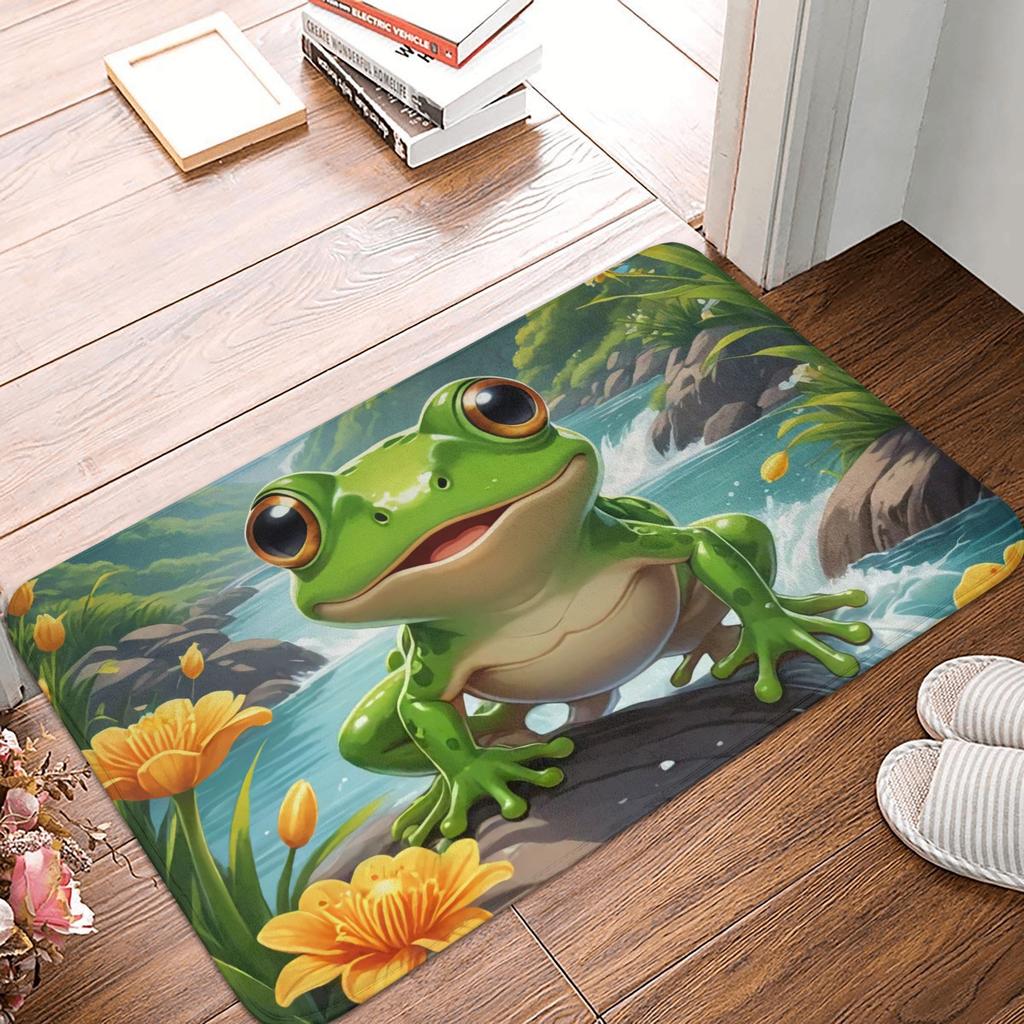 Happy Frog Doormat Mat Anti-Slip  Kitchen Bath Living Room Rug Carpet 40*60cm