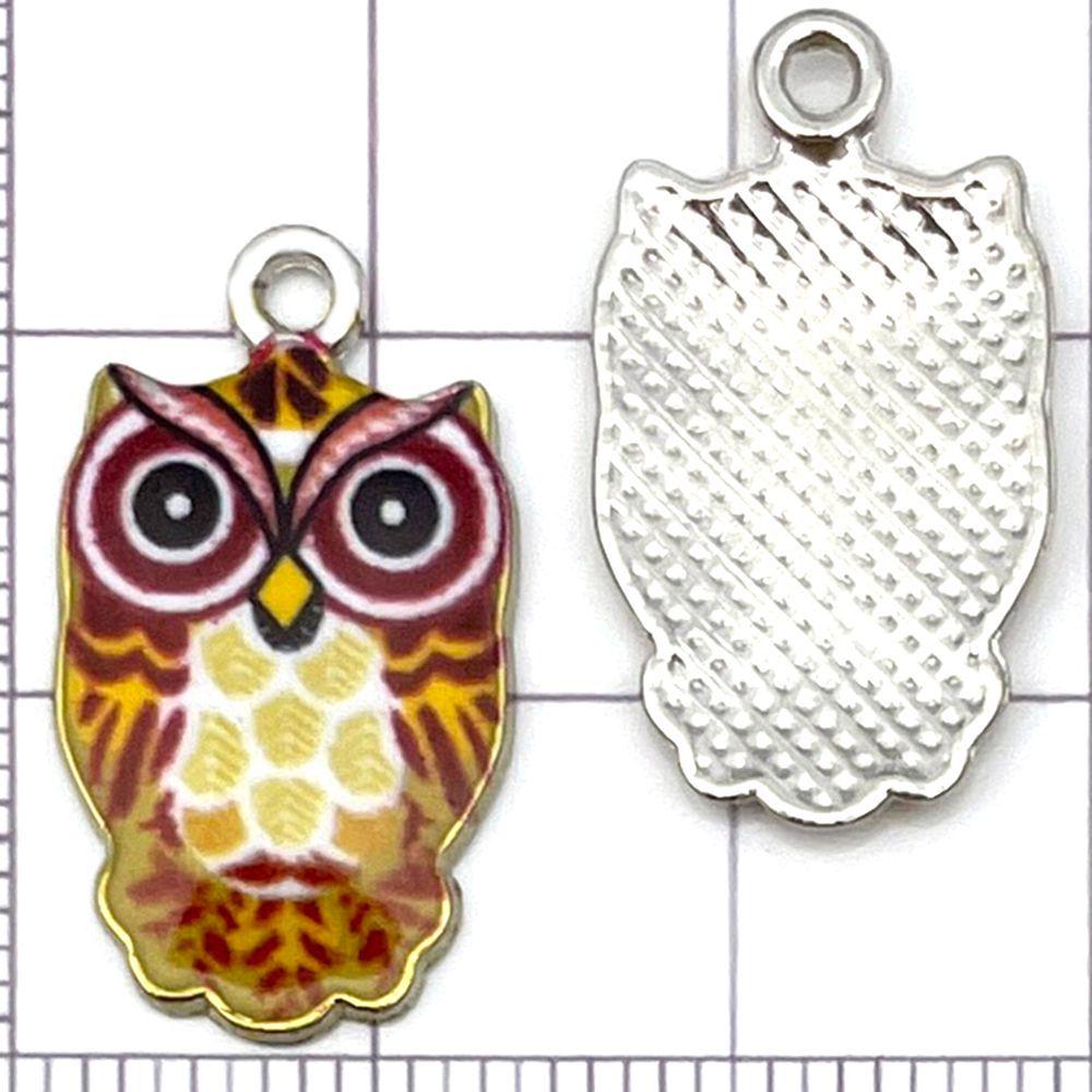 Colorful Owl Enamel Charms, 20pcs - Alloy Pendants for DIY Bracelets & Necklaces