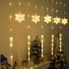 Christmas Fairy Curtain Lights 9.8ft Snowflake Ice Pick Light USB Remote Indoor Decorations Twinkle Lamp for Bedroom Xmas Window
