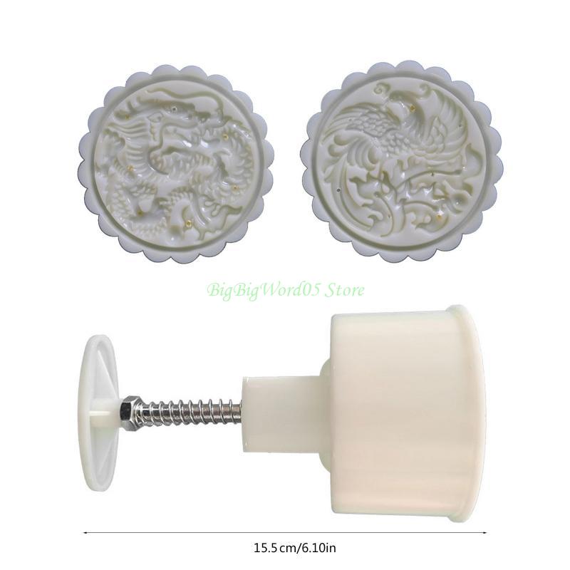 24TE Mooncakes Mold Chinese Pastries Moulds ABS Plastic Cookie Stamp for Baking Lover Hand Pressed Dessert Making Mold