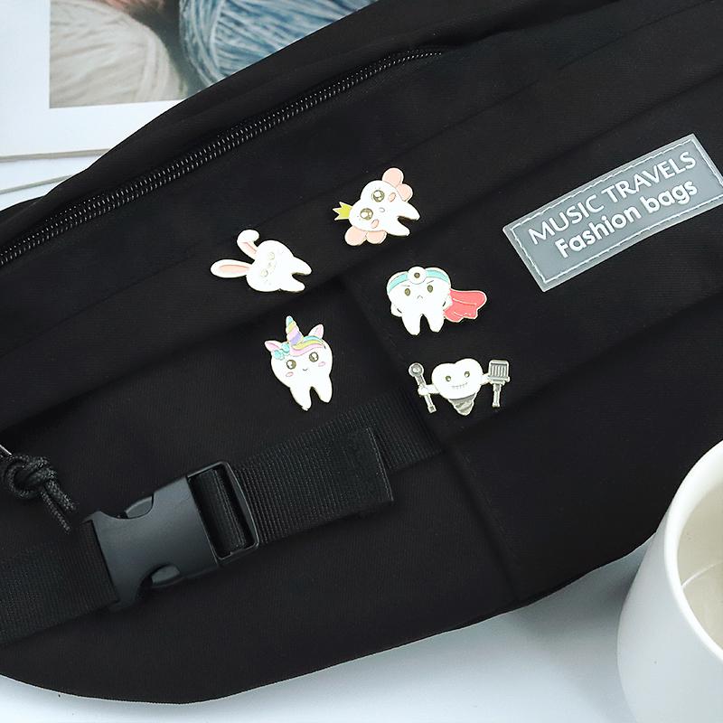 Lovely Tooth Enamel Pin Rabbit Animal Dentist Brooch Badge Metal Accessories Lapel Pin Backpack Hat Gift Doctor Nurse Jewelry