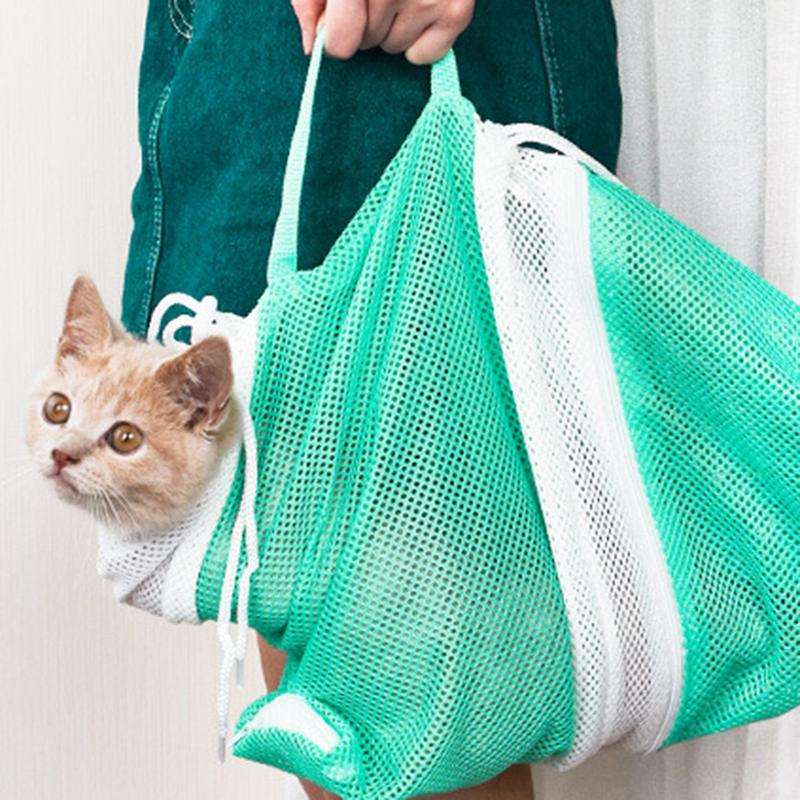 Cats Shower Net Bag Breathable Anti Scratch Cat Bathing Bag Loose And Removable Pet Grooming Bath Bag For Bathing Daily Clean