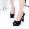 Fashion 2025 High Heels Shoes Women White Wedding Shoes Thick 10 CM Heels Fashion Party Pumps Footwear Black Red Round Zapatos De Mujer