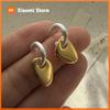 925 Sterling Silver Earrings For Women Trendy Big Simple Gold Sparckling Earring Jewelry Prevent Allergy Party Accessories Gift