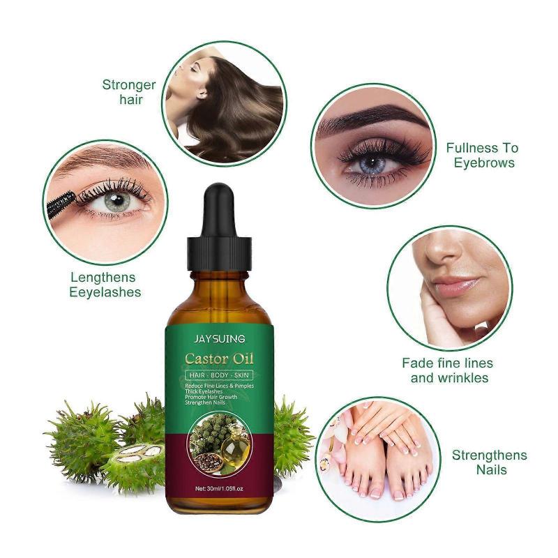 Jaysuing Hair Castor Oil Moisturizing Hair Care Hair Care Multi-Action Skin Care Serum