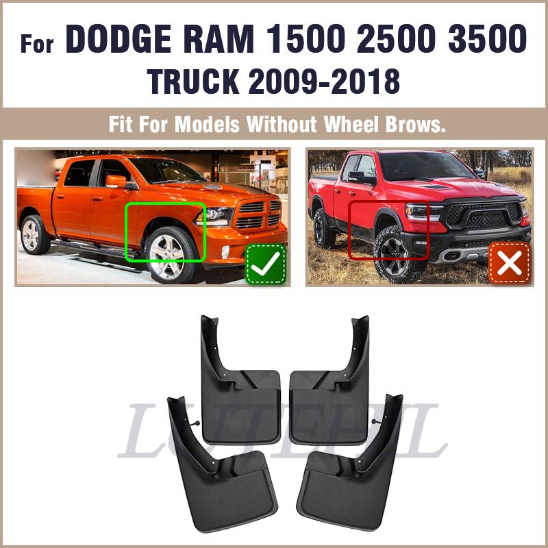 For Dodge Ram 1500 2500 3500 2009-2018 4PCS Brand New Splash Guar Mud Guards Mud Flaps Fender Car Styling Auto Accessories
