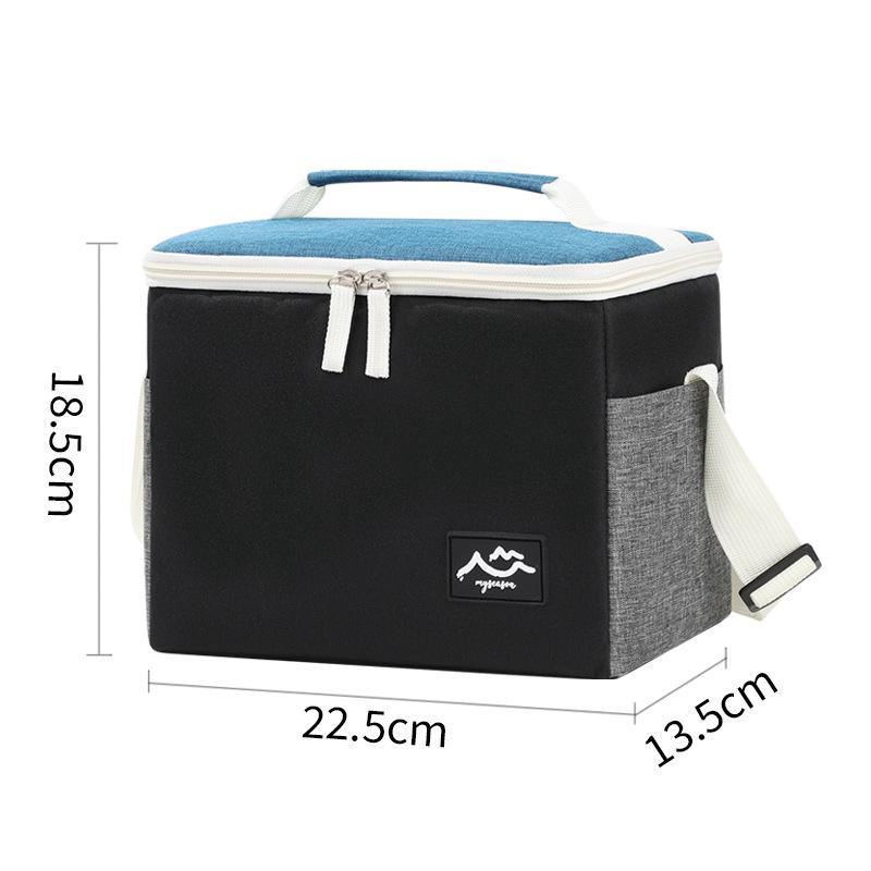 Color Block Insulated Shoulder Bag for Outdoor Camping - Thick Ice Pack & Lunch Box Preservation Bag