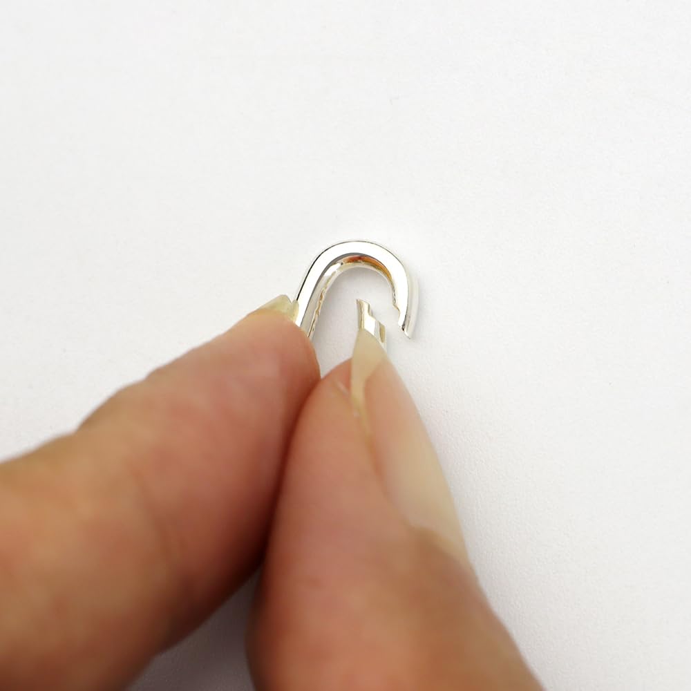 S925 Sterling Silver Oval Carabiner Clasp   Small Spring Connector Extender Closure for Necklace Bracelet Jewelry DIY Projects