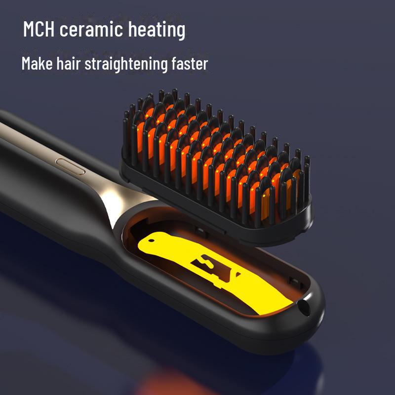 Piastra per capelli portatile wireless a doppio uso con ioni negativi, sicura per i capelli, per lisciare e arricciare, facile da caricare.