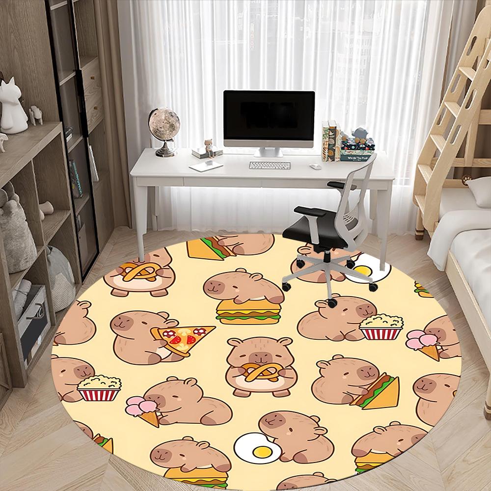 1pc Capoeira Office Round Area Rug, Under Office Chairs Bedroom Living Room Home Decor, Room Deco