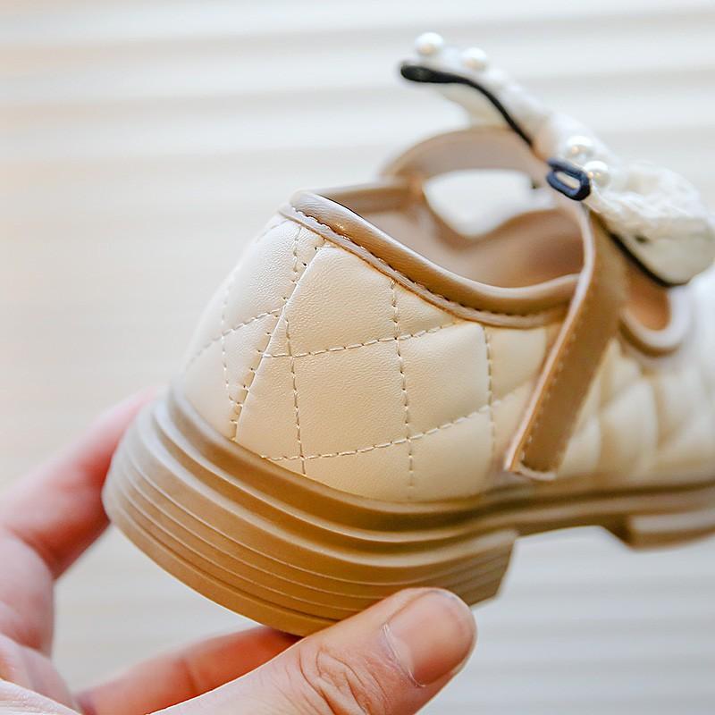 Children PU Leather Shoes Patent Leather Girl's Flat Shoes Black Beige Vintage School Toddler Kids Princess Shoe
