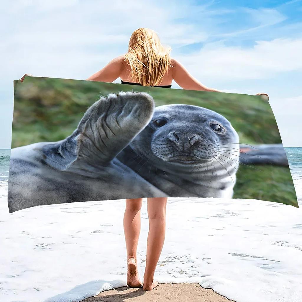 Asciugamano da Spiaggia Leone Marino Asciugamano da Bagno Asciugamano Morbido per Piscina Sottile e Asciugatura Rapida Asciugamano Senza Sabbia, Asciugamani per Piscina Nuoto Bagno Viaggio
