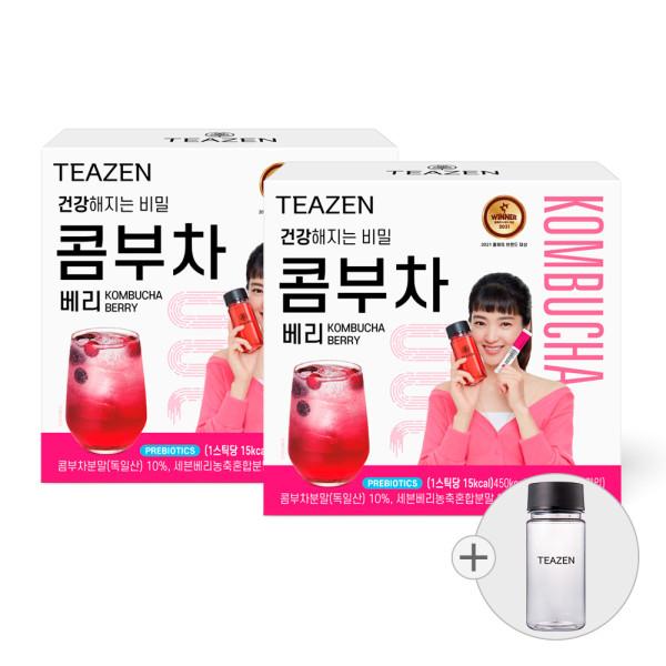 Teazen Kombucha Berry 30 палочек x 2 коробки (бутылка включена), Корейский Комбуча