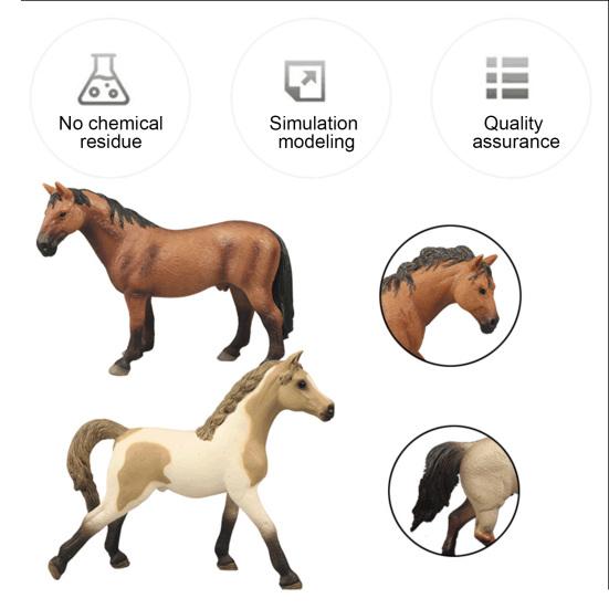Horse Model Realistic PVC Horse Figurine Statue Sculpture Home Office Desktop Decoration Ornament Kids Educational Animal Toy