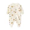 Baby Jumpsuit Spring and Autumn Pure Cotton Long-Sleeved Newborn Baby Jumpsuit with Foot Cover Children's Pajamas Romper with Foot Cover