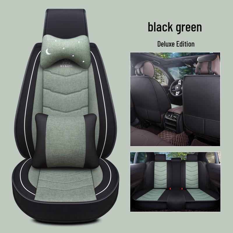 Full Coverage Linen Cartoon Panda Car Seat Cushion - Universal Fit, 2020