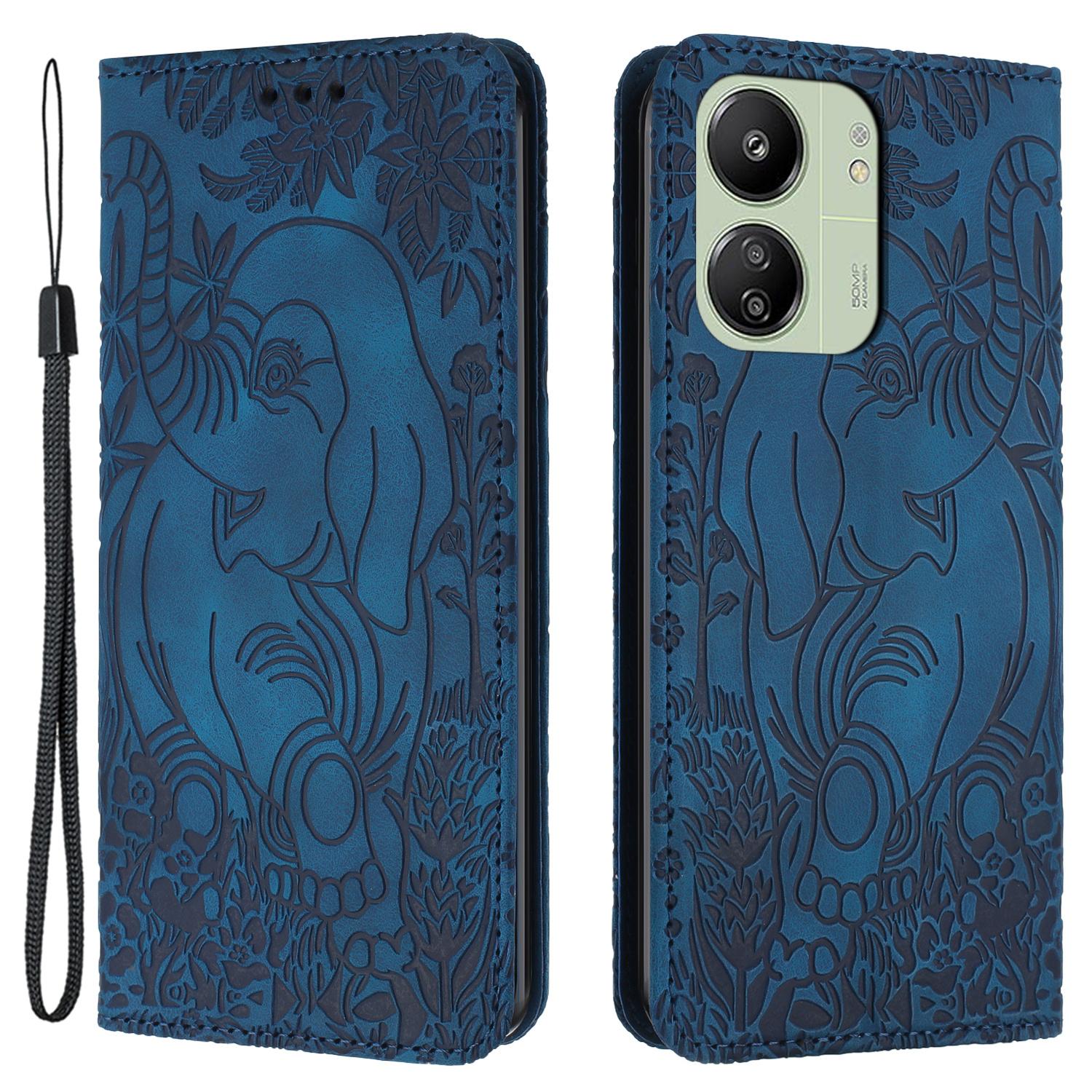 

Для Xiaomi Redmi 13C 4G/5G/13R 5G/Poco M6 5G/Poco C65 4G Кошелек Чехол Кожаный Чехол для Телефона с Рисунком Слона D