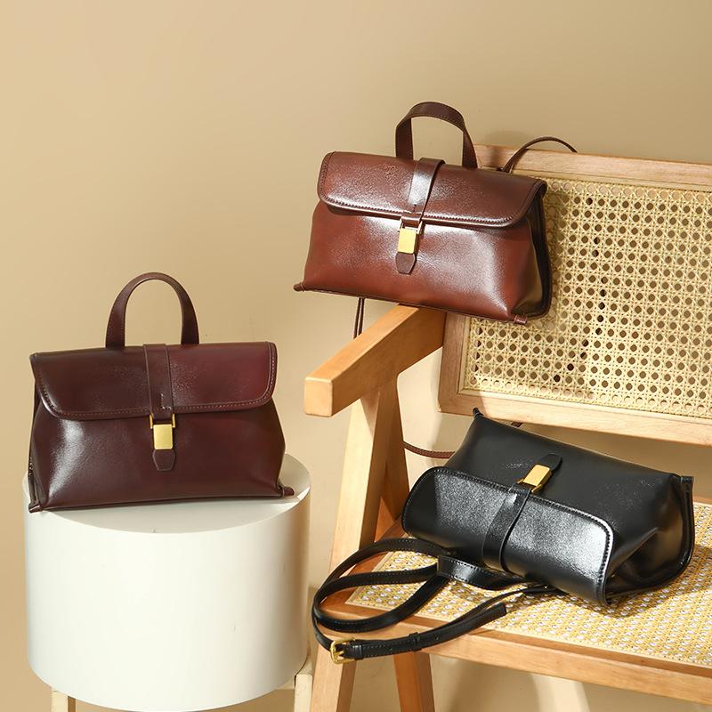 Geantă Messenger din Piele de Vacă de Grăunte Superior Geantă de Mână de Mare Capacitate pentru Femei Geantă Crossbody pentru Navetă