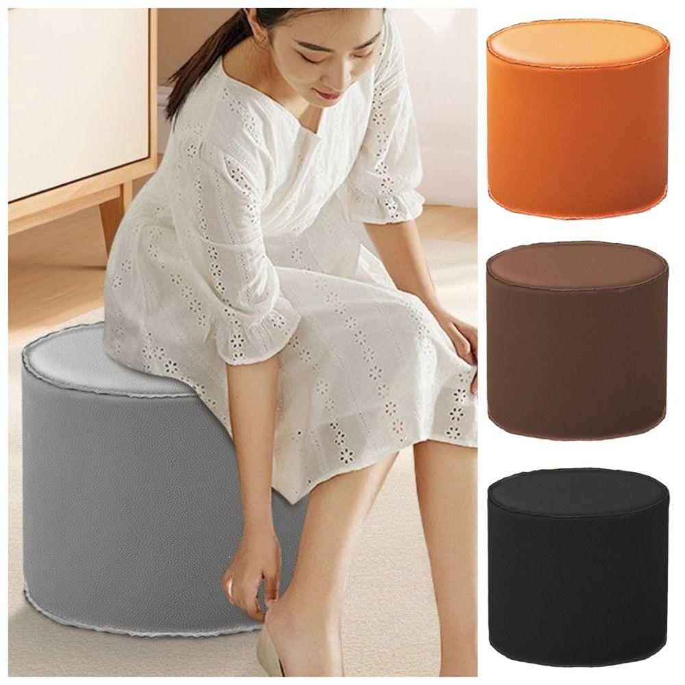 Sgabello Contenitore Impermeabile Pouf in Pelle Antiscivolo Copertura Multifunzionale per Sgabello Divano Contenitore Vestiti