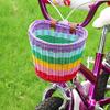 Regenbogenfarbiger Fahrradkorb für Kinder Vordere Lenkstange Rattan Picknickkorb Kunststoff Fahrradtasche Wasserflasche Puppen Fahrradgepäckträgertasche