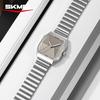 Skmei 9393 Unique Famous Mens Quartz Watch Stylish Stainless Steel Band Square  Special Design Casual Wrist Watch