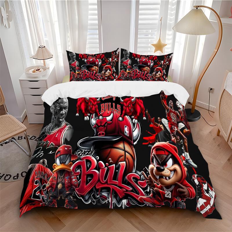 Bulls Art Bedding 3 Piece Set HD Print Duvet Cover Pillowcases for Teens Adult Bedroom Decoration Christmas Gift