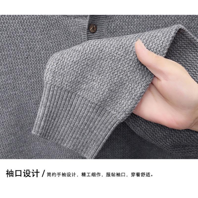 Men Fake Two Pieces Round Neck Long Sleeve Knitted Casual Pullover Sweater Top
